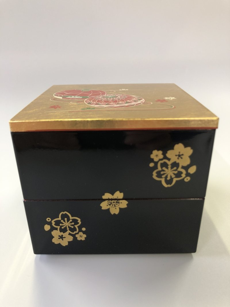 画像1: 金銀箔工芸 手毬 二段小物入れ