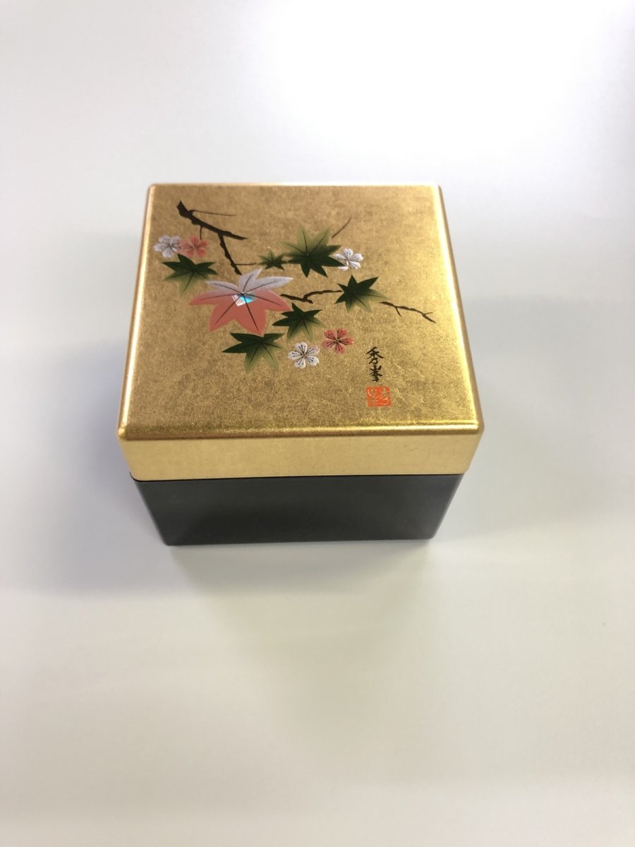 画像1: 金銀箔工芸 花いちもんめ 鏡付ピアスBOX (1)