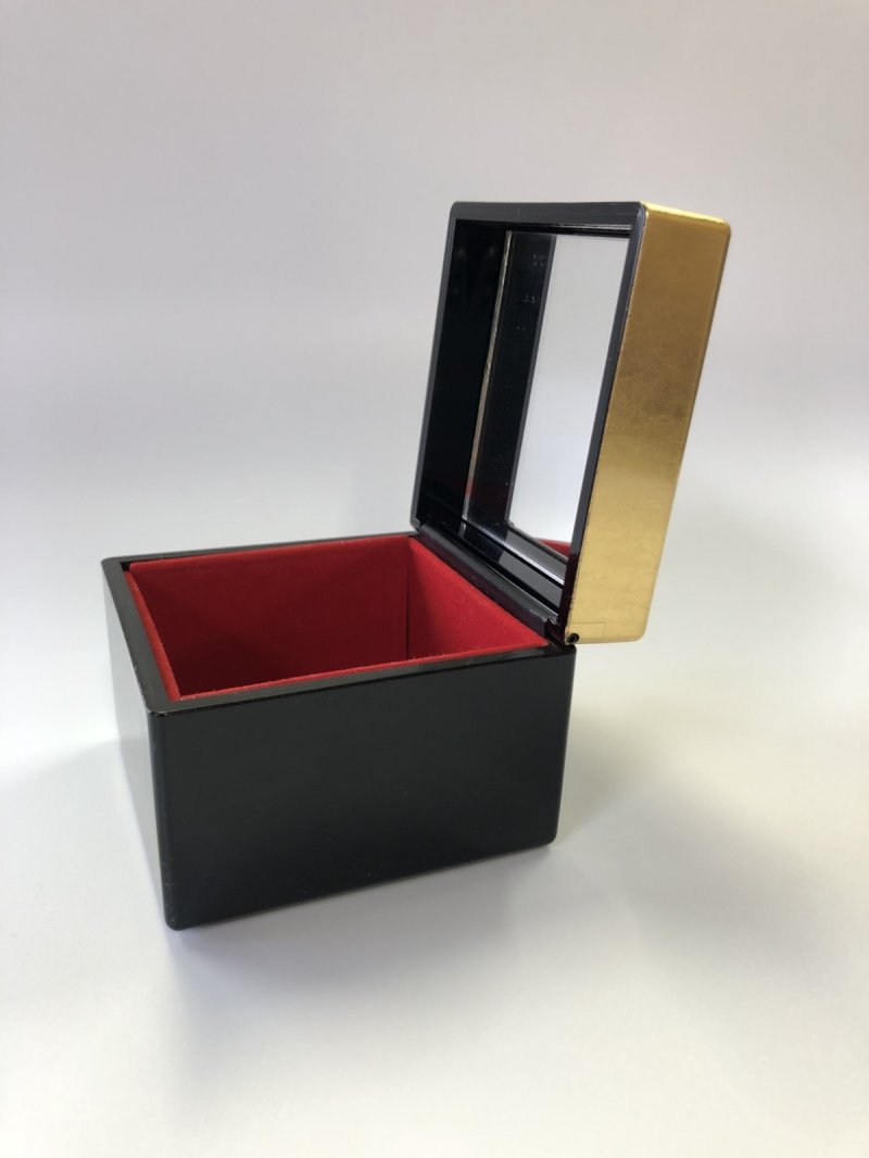画像2: 金銀箔工芸 花いちもんめ 鏡付ピアスBOX