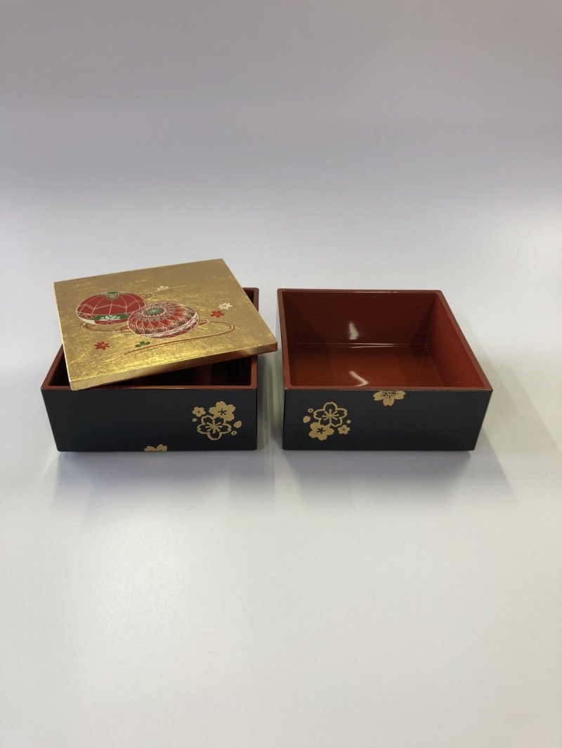 画像2: 金銀箔工芸 手毬 二段小物入れ