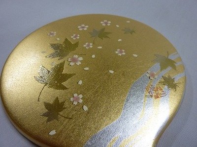 画像1: 金箔工芸　華かすみ　手鏡