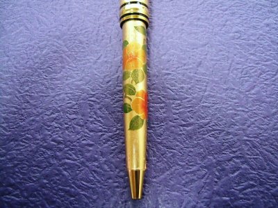 画像1: 金箔　花つばき　漆芸ボールペン